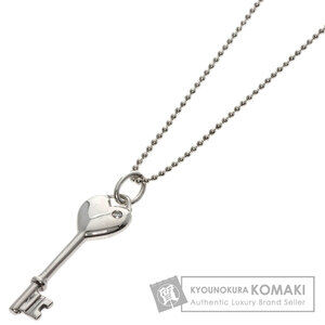 Tiffany Heart Key Diamond Necklace Silver